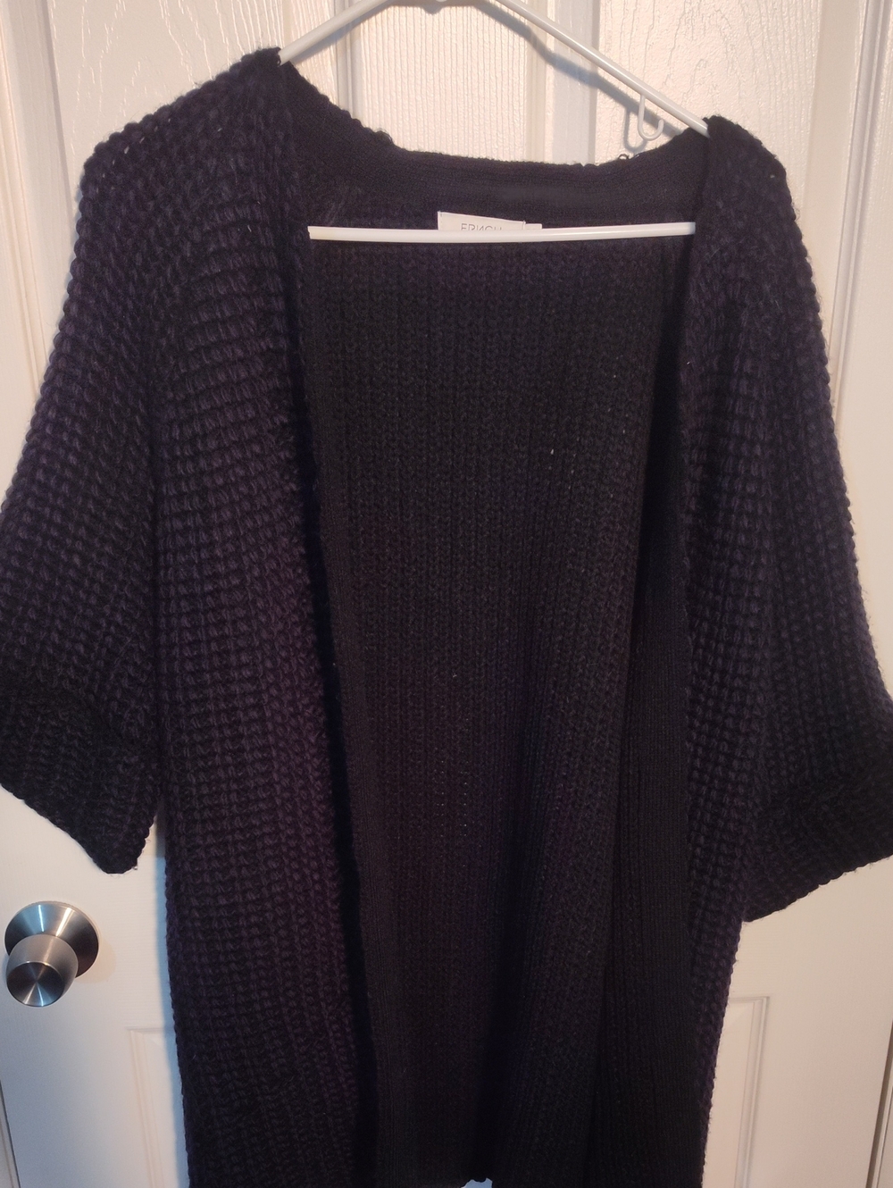 FRNCH Black Open-Front Knit Cardigan